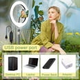thumbnail image 4 of ZOMEI  12"/30cm Selfie LED Ring Light with 63" Telescopic Tripod, 2700-5600K Adjustable Color Temperature & 10 Brightness Levels for Professional Content Creation, Vlogging, TikTok Video Shooting, 4 of 7