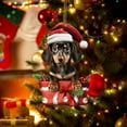 thumbnail image 4 of Holloyiver Christmas Ornament, Funny Dog Christmas Tree Ornament, Dachshund Christmas Decorations, Dog Lovers Gift Idea Xmas Decor, Dachshund Ornaments for Christmas Tree Car Backpacks, 4 of 7