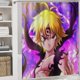 thumbnail image 5 of Juego de 4 cortinas de ducha de The Seven Deadly Sins con alfombrillas antideslizantes, tapa de inodoro y alfombrilla de baño, cortina de ducha impermeable con dibujos animados para niños con 12, 5 of 8