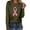 Olive Green, variant on WREESH Womens Pink Ribbon Sunflower Shirts Breast Cancer Awareness T-Shirts Basic Long Sleeve Crewneck Sweatshirts Fall Loose Fit Tops Black A