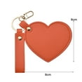 thumbnail image 5 of Shoreew Love Heart Shape Makeup Mirror Waterproof Faux Leather Vanity Mirror Keychain Portable Travel Women Handheld Cosmetic Mirror Bag Pendant, 5 of 7