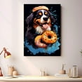 thumbnail image 2 of Bernese Mountain Art Canvas Fun Popcorn, Donuts and Lollipops Dogs. Watercolor Art Print, Canvas Canvas for wall decor living room, Bedroom, Bathroom. Funny Wall Art Decor, 2 of 4