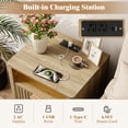 thumbnail image 5 of KAMOMA Fluted Night Stand with Charging Station, 18" Wide Bedside Table with 2 Drawers, Modern Wood Nightstand with Open Shelf, Side Table for Bedroom Living Room Office, Oak, 5 of 10
