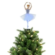 Mr. Christmas Animated Fiber-Optic Ballerina Christmas Tree Topper, 12.5 in
