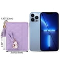 thumbnail image 4 of UTO Small Wallets for Women Girls PU Leather Card Holder Billfold Coin Purse with Cute Cat Tassel Pendant(Light Purple), 4 of 6