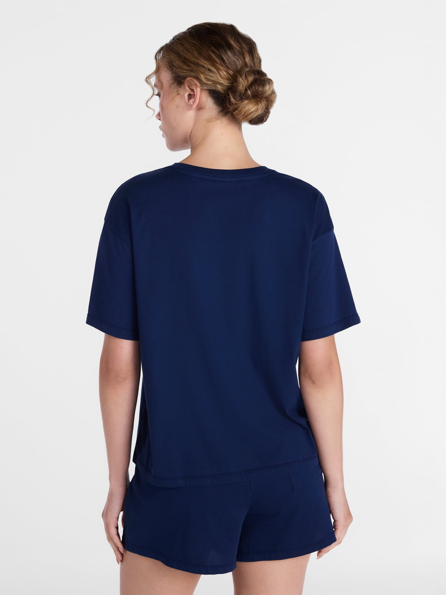 Joyspun Women's Cotton Jersey Sleep Graphic Tee with Short Sleeves, Sizes XS-3X