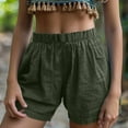 thumbnail image 2 of 2025 Textured Lounge Shorts - Women's Mid Waist Cotton Linen with Pockets, Loose Lightweight Beach Shorts for Summer Casual & Vacation, 2 of 6