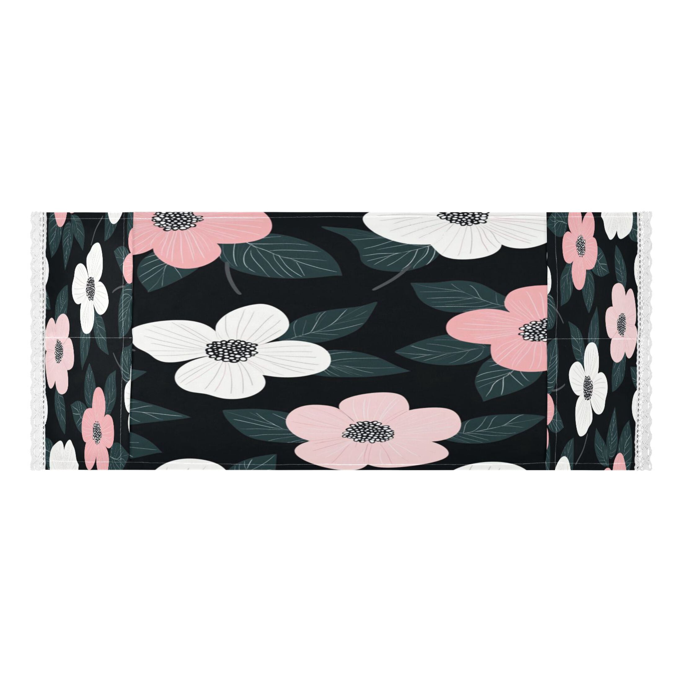 WOBOGO Illustration Of Pink and White Flowers Washing Machine Cloth Dryer Refrigerator Top Cover Protective Non-Slip Mat For Kitchen Laundry
