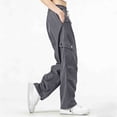 thumbnail image 5 of oiangi Womens Cargo Pants Elastic Waist Hiking Pants Lightweight Adjustable Drawstring Parachute Pants with Multi-Pocket Dark Gray M, 5 of 6