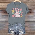 thumbnail image 5 of AKOEE Easter Outfits for Women Teen Girls Cute Floral Bunny Printed Short Sleeve Tops Graphic Basic Tee Shirt (XL, Gray 03), 5 of 6