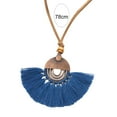 thumbnail image 5 of SmartBy Bohemian Ethnic Style Sweater Necklace Alloy Fan Shaped Cotton Thread Tassel Women Necklace Jewelry Accessories, 5 of 8