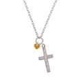 thumbnail image 2 of Delight Jewelry Acrylic 5/16" Goldtone Heart Everlasting Love Engraved Cross Zoey Necklace, 28", 2 of 4