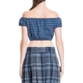 thumbnail image 4 of Max Studio London Womens Textured Basic T-Shirt, Blue, Small, 4 of 4