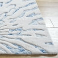 thumbnail image 4 of SAFAVIEH Bella Goran Abstract Bursting High-Low Wool Area Rug, Dark Blue/Ivory, 6' x 9', 4 of 11
