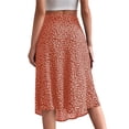 thumbnail image 4 of MAWCLOS Jupe Midi pour Femme Jupes Fendues Taille Haute Ample Plage Imprimé Floral Orange 3TG, 4 of 5