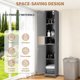 thumbnail image 4 of Yeshouse armario de almacenamiento alto y estrecho para baño, 170 cm, estantes ajustables e independiente, resistente al agua, ideal para espacios pequeños, cocina, pasillo u organización del baño, 4 of 7