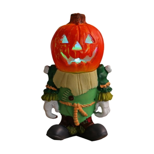 Estatua de caballero calabaza, figura de fantasma calabaza, coleccionable, decoración de Halloween 15 cm x 8 cm x 6 cm