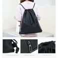 thumbnail image 4 of Gym Drawstring Bag, Waterproof Drawstring Backpack with Zipper Pocket, Men's and Women's Fitness Drawstring Bag Swimming Bag, Large Capacity, 4 of 6