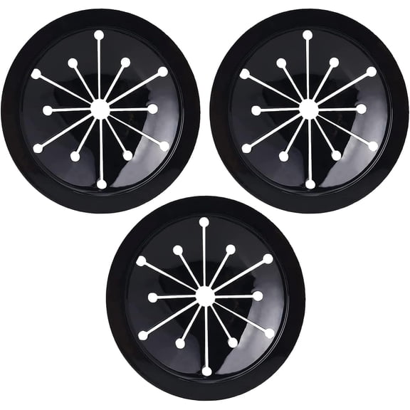 3 Pcs Black Garbage Disposal Splash Guards Collar Sink Baffle, 3-1/8 Inch Kitchen Sink Drain Splash Guard, Multi-Function Kitchen Drain Plugs for GE,