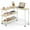 Natural, variant on Costway 360° Rotatable Sofa Side Table L-shaped Laptop Desk Snack Table withShelf Patented Brown