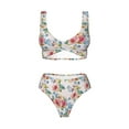 thumbnail image 4 of Rocae Rose Flowers for Bikini Set for Women Two Piece Sexy High Swimsuits Split Crossover Bikini X-Large, 4 of 9