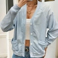 thumbnail image 2 of Women's Oversized V-Neck Knitted Cardigan - Loose Fit Long Sleeve Button-Down Work Casual Outerwear, Ultra-Soft Lightweight Sweater Jacket with Pockets, 2 of 5