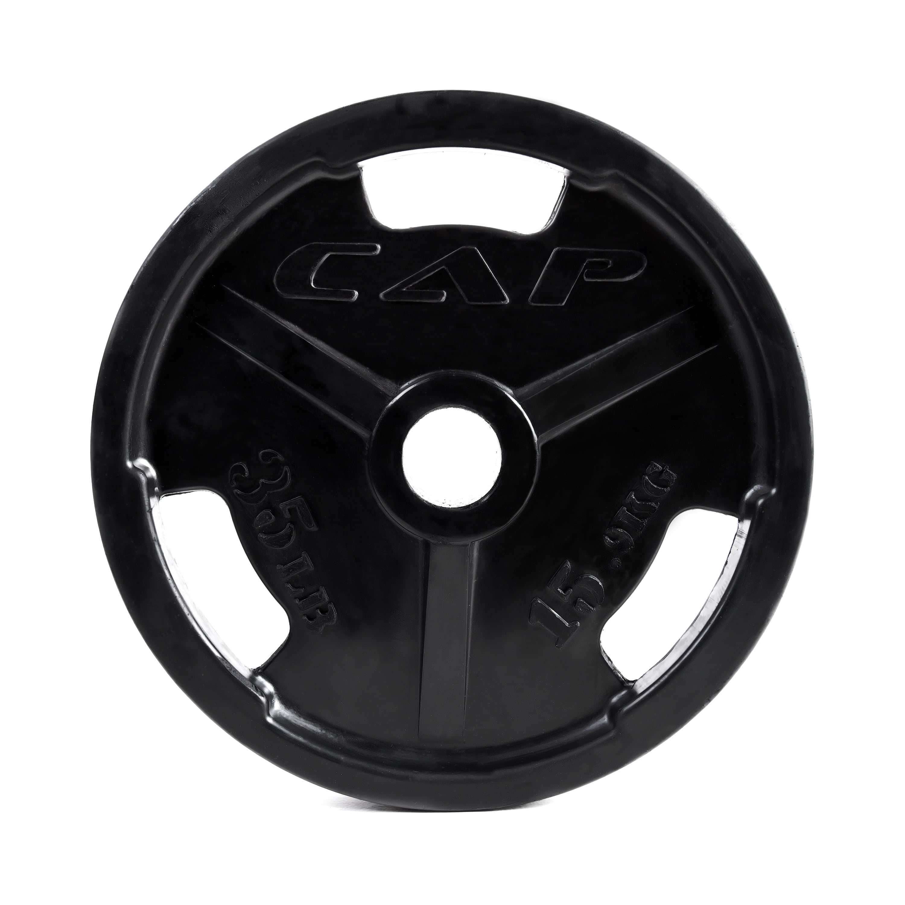 CAP Barbell Olympic Rubber Encased Commercial Grip Plate, 35 Pounds