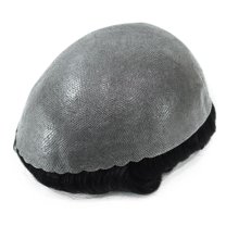 8x10in Skin 0.10-0.12mm Double Knot Men Toupee Scallop Front PU Replacement Systems Breathable Handmade Natural Indian Human Hair