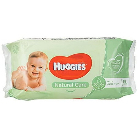 Baby Wipes Natural Care with Aloe Vera Huggies Wipes 56 Pc Kids