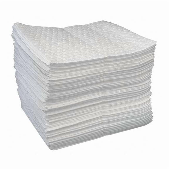 Oil-Dri Sorbent Pad, 19 gal, 15 in x 19 in, Oil, White, 100 PK L90811