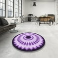 thumbnail image 4 of Ahgly Company Machine Washable Indoor Square Transitional Purple Iris Purple Area Rugs, 5' Square, 4 of 7