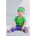 thumbnail image 4 of Marvel Avengers Hulk Newborn Baby Boys Bodysuit Pants and Hat 3 Piece Outfit Set Newborn to Infant, 4 of 5