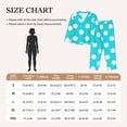 thumbnail image 4 of Fuzoiu Aqua And White Polka Dot Print Women's Long-Sleeved Pajama,Lounge Button Down Nightwear,Womens Notch Collar Pajama Set-Medium, 4 of 7