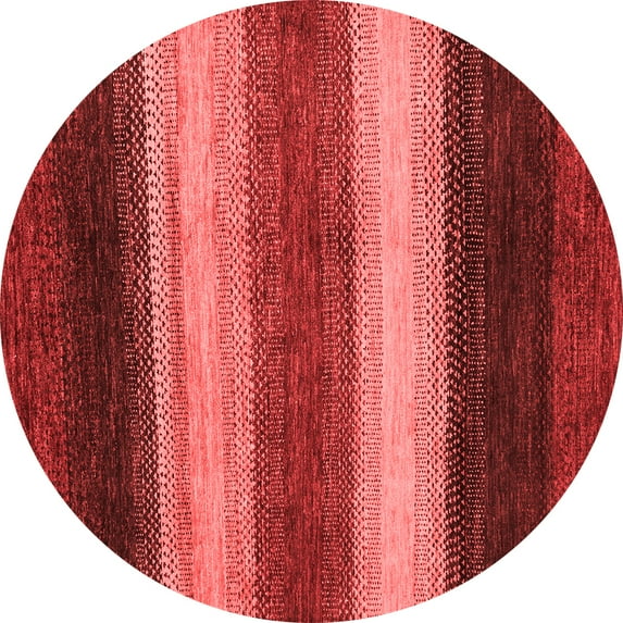 Ahgly Company Indoor Round Abstract Red Modern Area Rugs, 7' Round