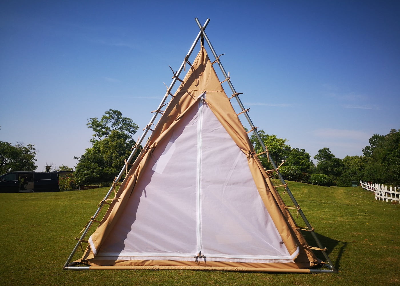 Scout Tent Triangle Teepee Camping Tent Layer Polyester Cotton Camping Pyramid Tent for Outdoor - Walmart.com