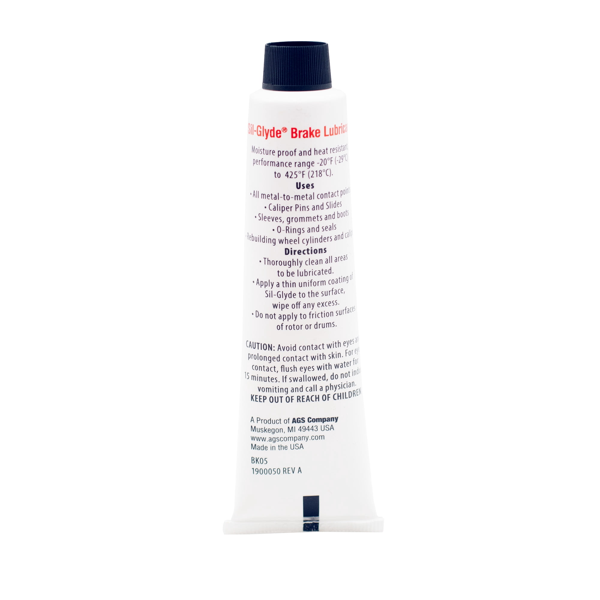 AGS Sil-Glyde Silicone Brake Lubricant - 0.5 oz High-Temperature Rubber-Safe