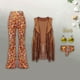 thumbnail image 2 of Conjunto de Disfraz Hippie Yinane Retro L Chaleco Con Flecos Pantalones Pañuelo Accesorios de moda, 2 of 8