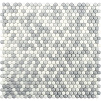 5 pack White and Gray 12.5-in X 12.8-in Recycled Glass Mosaic Floor and Wall Tile (5.56 sq ft/case)