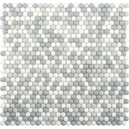 5 pack White and Gray 12.5-in X 12.8-in Recycled Glass Mosaic Floor and Wall Tile (5.56 sq ft/case)