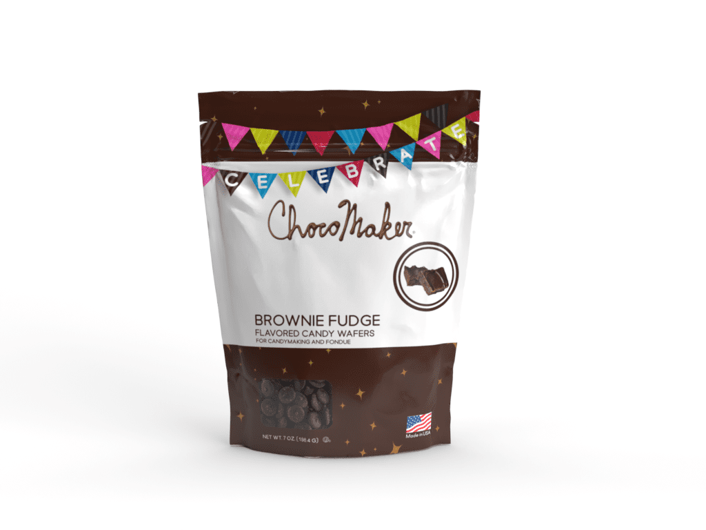 ChocoMaker Brownie Fudge Flavored Candy Wafes - 7oz Sandup Pouch - 6 per case