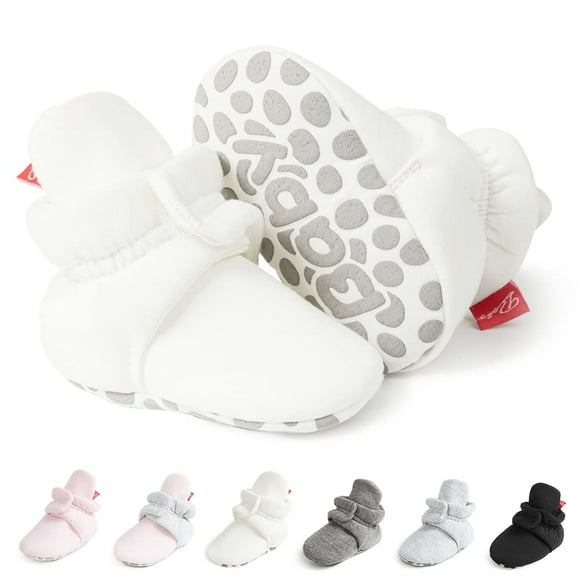 Meckior Infant Baby Boys Girls Cotton Booties Winter Fleece Warm Cozy Socks Soft Bottom Newborn Toddle First Walkers Crib Shoes with Grippers
