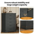 thumbnail image 5 of Farmhouse 5 Drawers Dresser with Thick Styling,Large Storage Dresser with 5 Deep Drawers,Tall Chest of Drawers for Bedroom,Dressing Room, Closet, Living Room, Study Room,Black, 5 of 13
