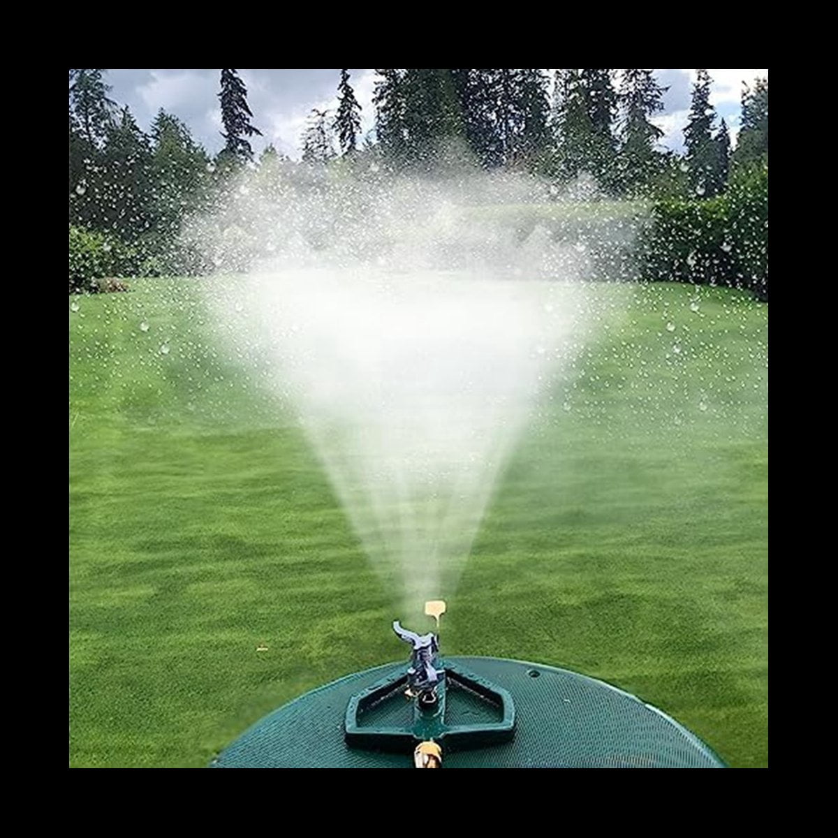 Impact Sprinkler with Base, Circular Sprinkler with Sprinkler Head, Garden Hose Sprinklers System for Lawn Yard Garden