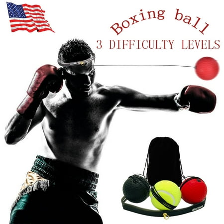 Smart Novelty Boxing Ball - Fight Reflex Ball on String with Headband in bag, Equipment for Training Speed Reaction Focus Punch Hand Eye Coordination, Kit for Pro MMA Fighter Kids (Best Exercises For Mma Fighters)