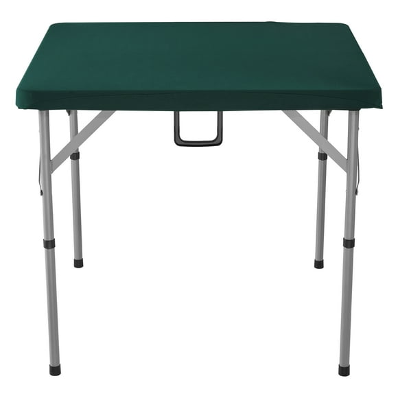 KFFKFF Mahjong Desk, Compact Folding Design for 4 Players, Durable Green Surface, Easy-to-Carry Square Table for Dominoes, Ideal for Outdoor Events and Picnics, 34 x 34-inch
