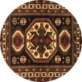 thumbnail image 1 of Ahgly Company Indoor Round Persian Brown Traditional Area Rugs, 5' Round, 1 of 4
