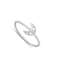 thumbnail image 4 of Astrology Moon Star Modern Ring .925 Sterling Silver Band Jewelry Female Male Unisex Size 9, 4 of 4
