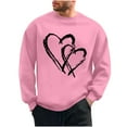thumbnail image 2 of Blczomt Graphic Big and Tall Sweatshirt Valentines Day Pullover Sweatshirt Crewneck Fall Winter Pink Long Sleeve Fashion, 2 of 6