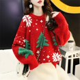 thumbnail image 4 of Suéter de punto holgado con estampado de invierno alto y grueso informal de Navidad para mujer, sudaderas altas para hombre, suéter de trabajo, 4 of 4