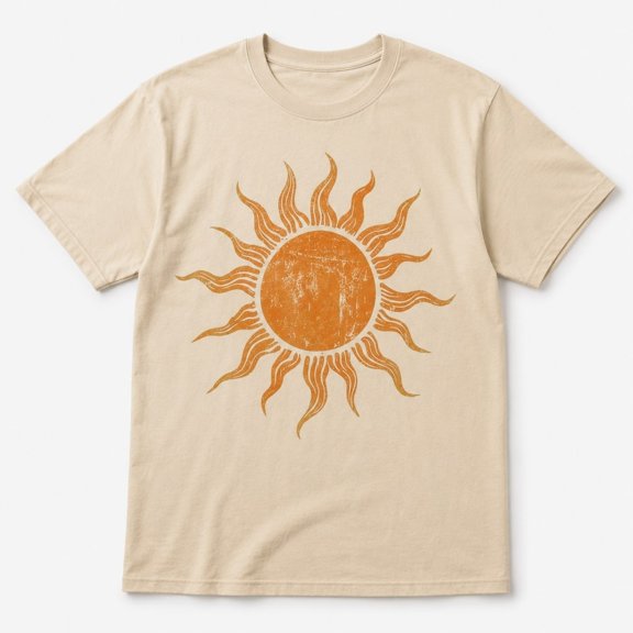 Vintage Sun Graphic T-Shirt, Unisex Classic Fit Celestial Boho Tee